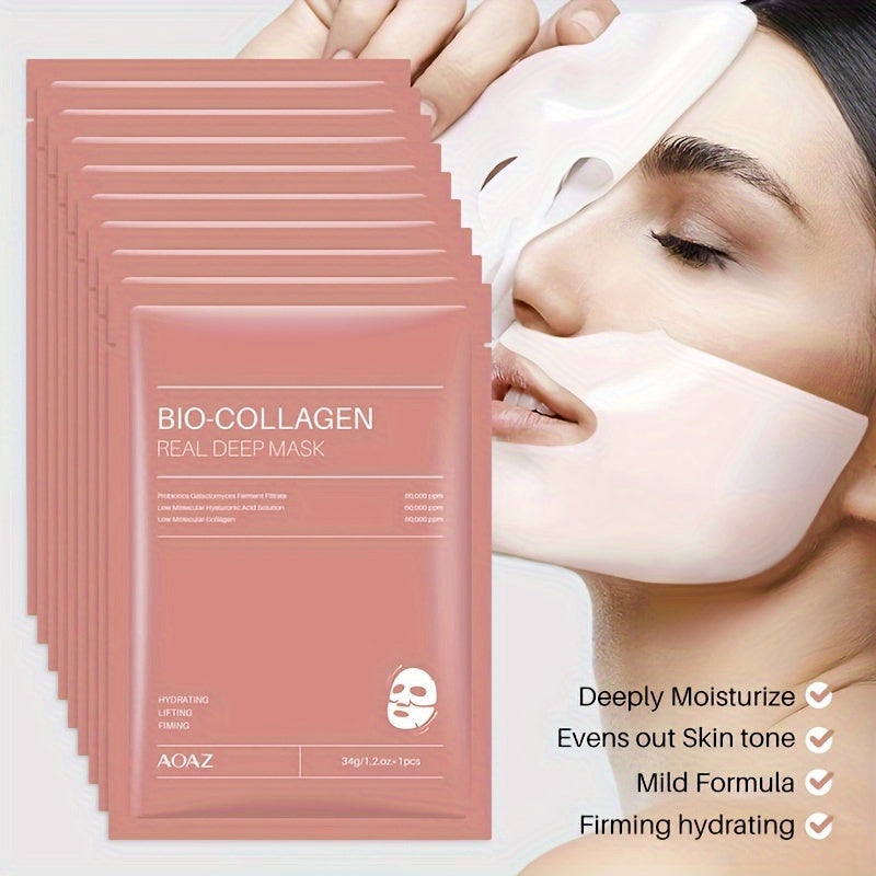 4pcs Bio-Collagen Real Deep Mask Pack Hydrating & Firming Facial .