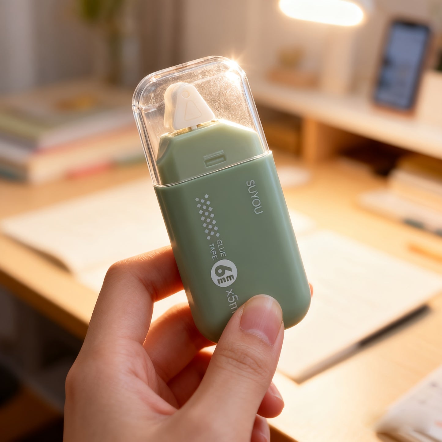 6 Tubes/6 Roll Set (4 Color Variants) All-in-One Double-Sided Glue Stick/Adhesive Tape Kit.