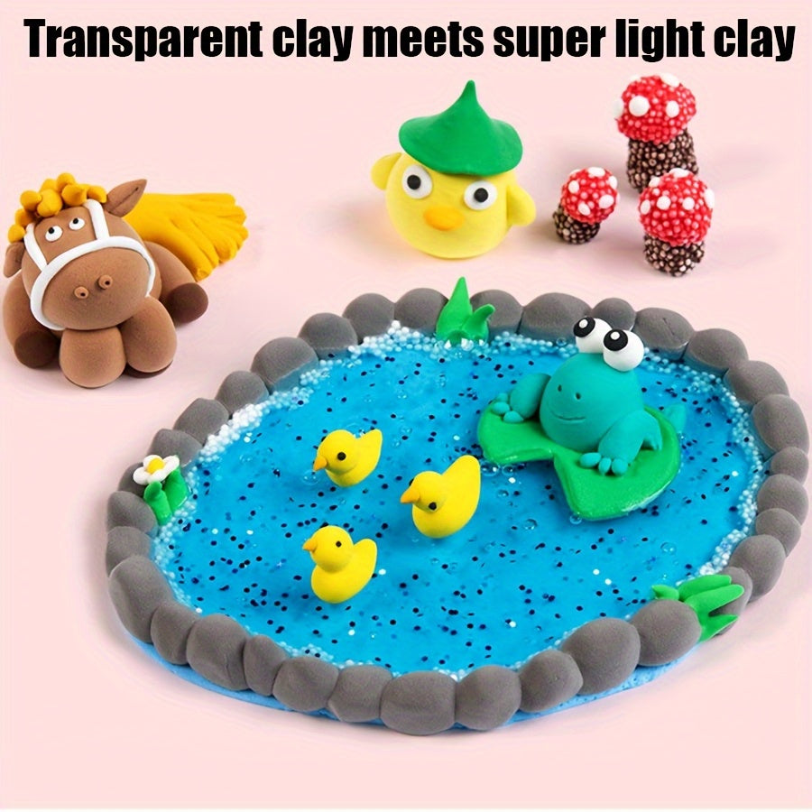 6 Colors Sequin Glitter Clear Slime Set - Soft and Non-sticky Clear Slime with Good Stretchability - Great for DIY Creations, Perfect Gift