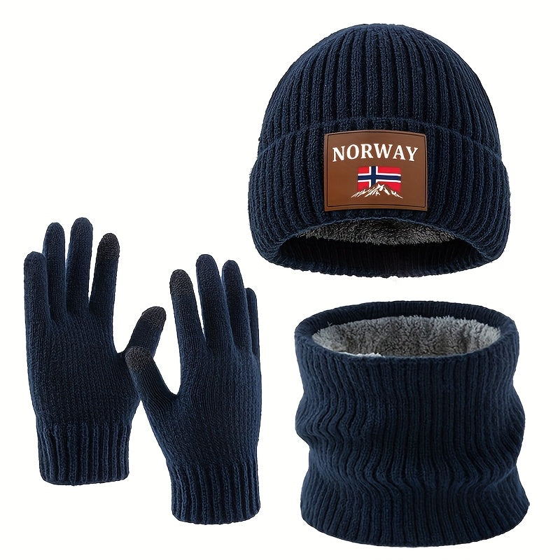 Affordable Winter Warm Knit Hat Scarf Glove Set