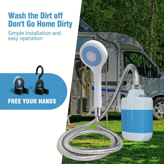 Portable Camping Shower, USB Rechargeable Battery Powered Electric Outdoor Shower with ABS Material, Convenient for Camping, Beach, Hiking, And Climbing RV Exterior Showers