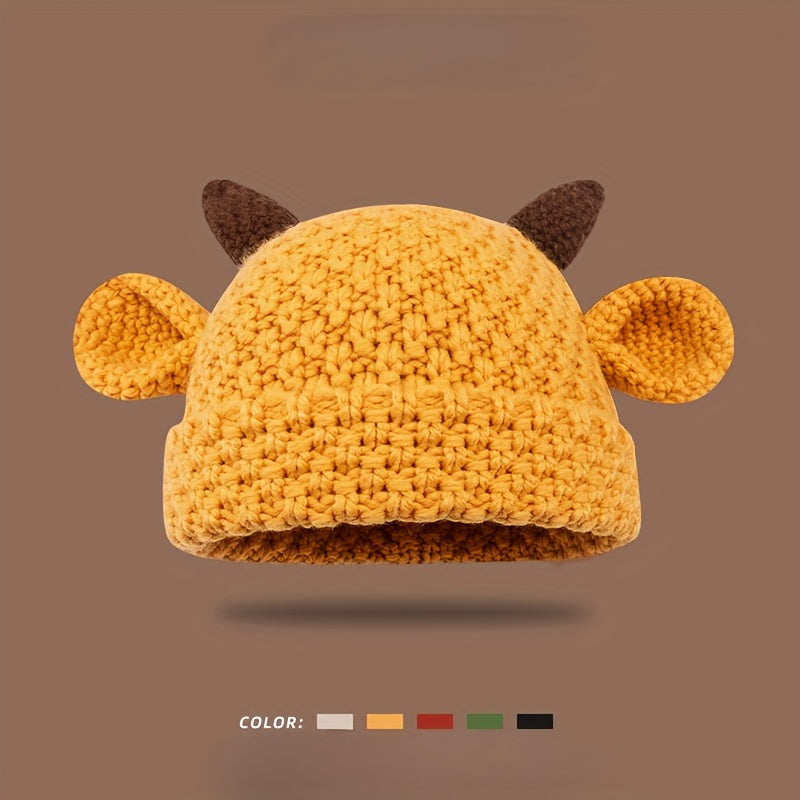 Hand- Cow Ear Beanie Hat for Women & Men