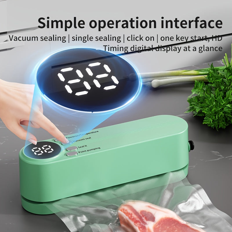 1pc Multi-Functional Automatic Food Sealer, Portable Wireless Vacuum Sealer with Snack Bag Sealing, External Suction & Inflation, Long-Term Food Preservation, Compact & Easy-to-Use Design, Ideal for Kitchen & Outdoor Picnics,