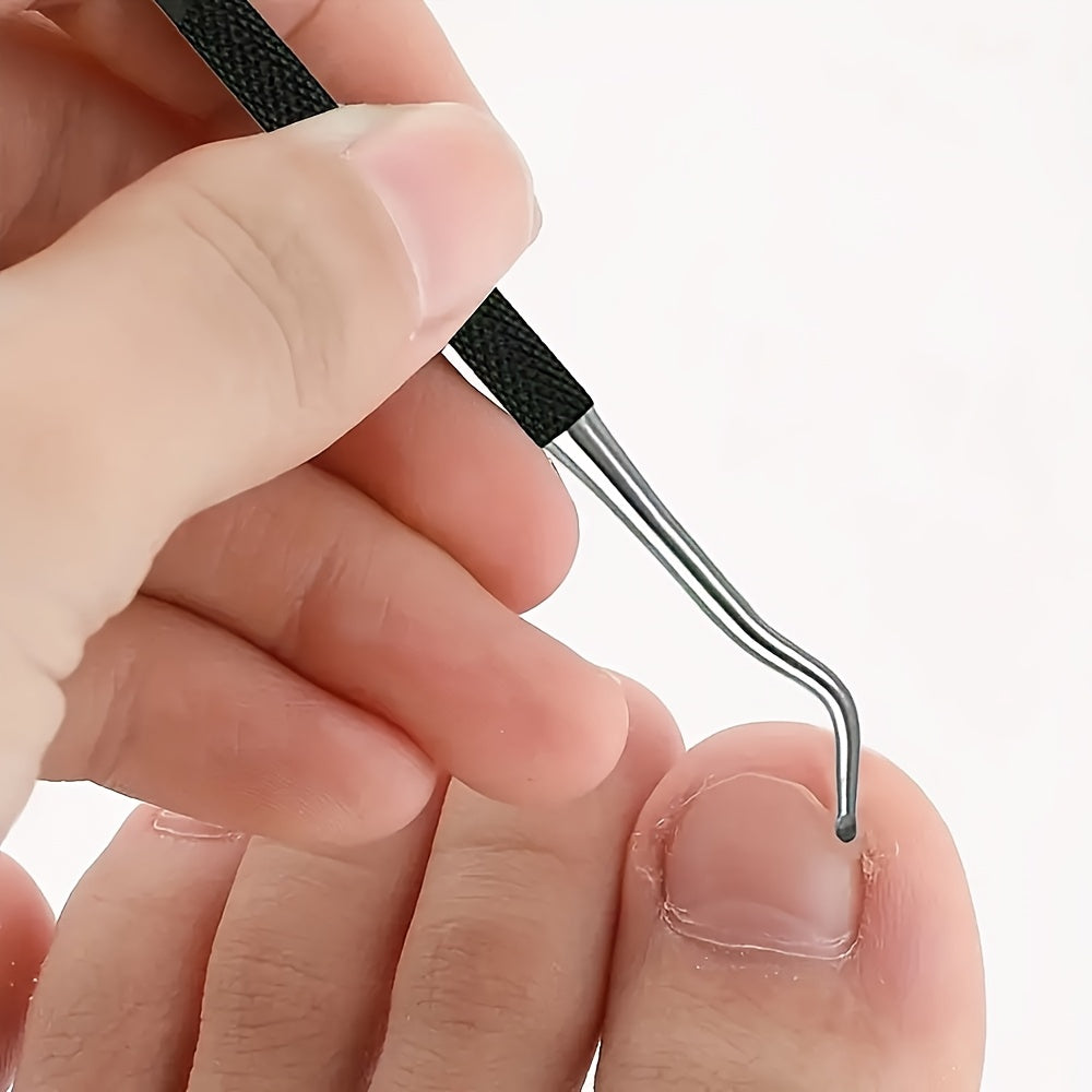 5pcs Stainless Steel Nail Care Kit for Ingrown & Thick Toenails - Heavy-Duty Clippers Set with Nail File, Cuticle Nippers, and Grooming Tools.