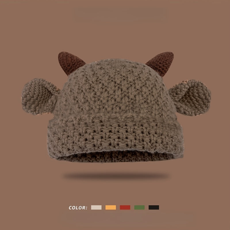 Hand- Cow Ear Beanie Hat for Women & Men