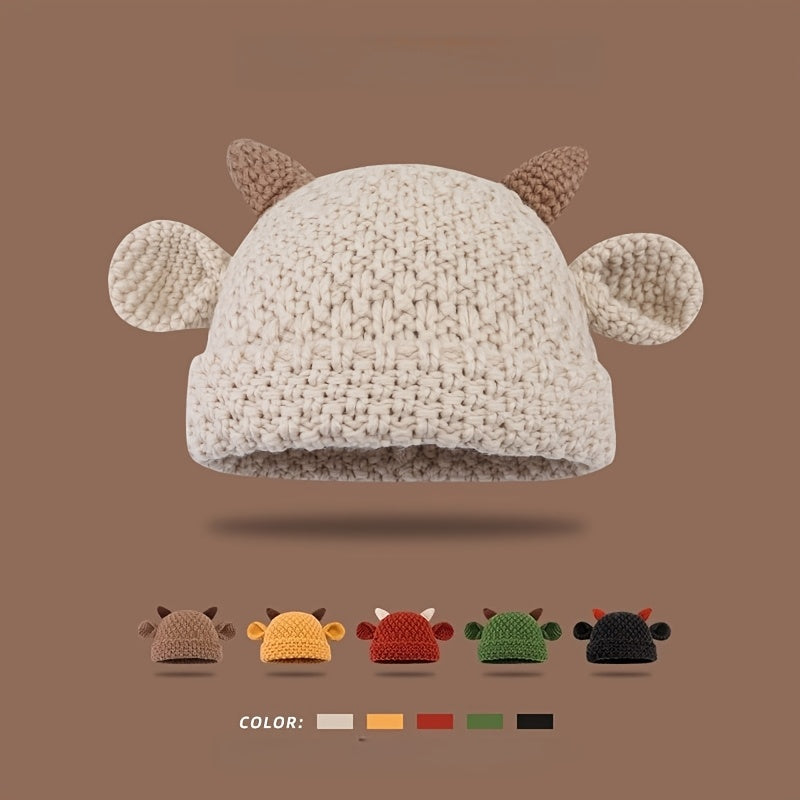 Hand- Cow Ear Beanie Hat for Women & Men