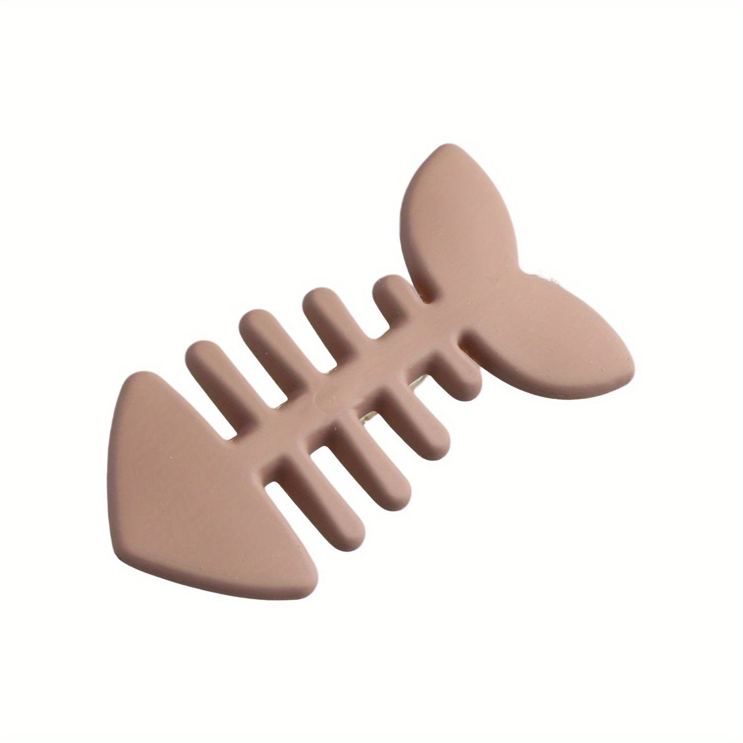 Simple Milk Tea Color Fishbone Hairpin Girl Cute Bangs Barrettes Sweet Side Hairgrips Temperament Duckbill Clip Hair Accessories