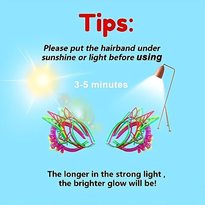 6pcs Glowing Headband Hairband Head Hoop Party Hair Accessories For Women