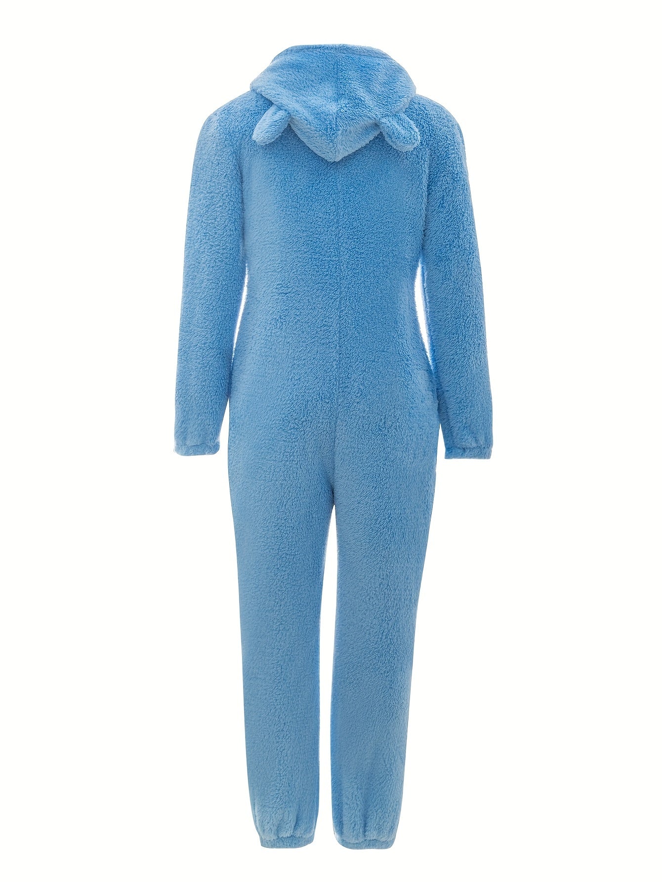 Women's Plush Fleece Pajama Jumpsuit - Hooded, Zip-Up, Easy-Care,