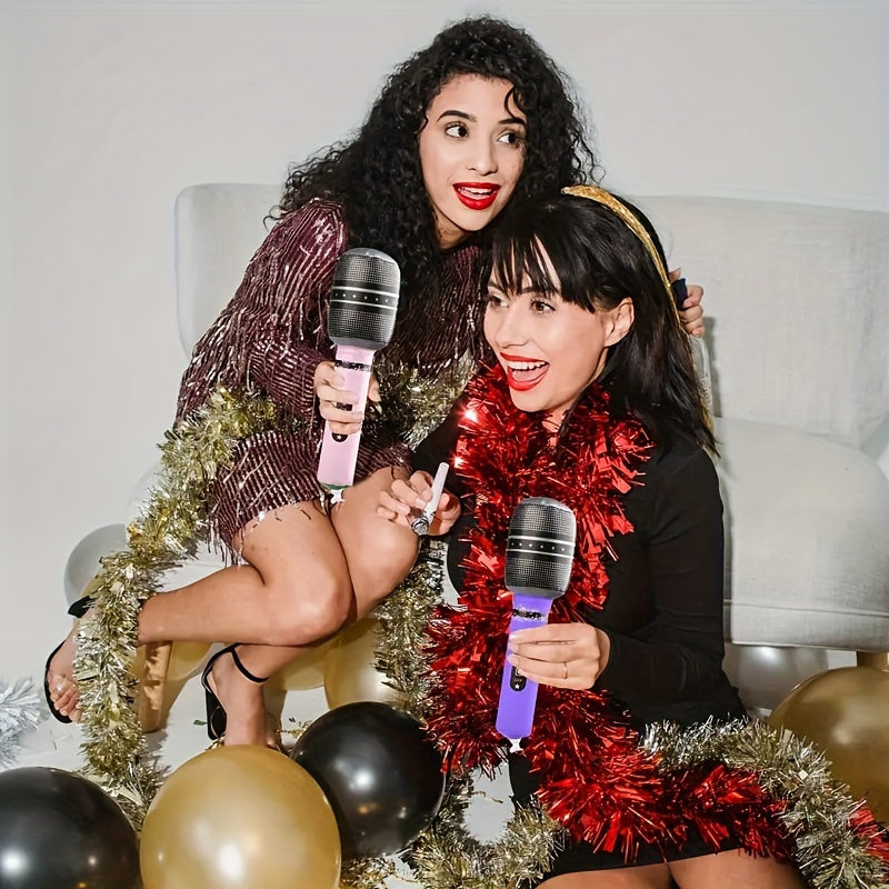[12pcs Inflatable Microphone] 12pcs Inflatable Microphone Covers | Modern Style, No Electricity Required, No Feathers | for Christmas, Halloween, Hanukkah, Thanksgiving, Birthday Party and Music Festival Celebrations