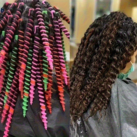 26pcs Spiral Hair Curler Kit with 26 Color Varieties (Pink, Blue, Purple & More) .