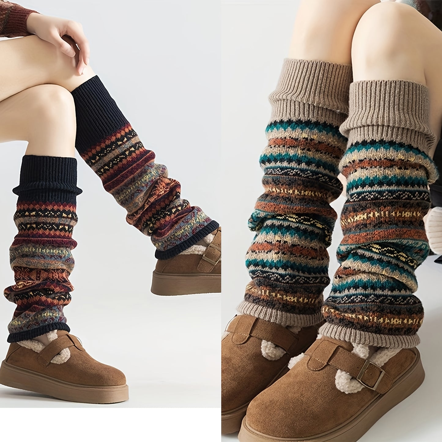 1/2 Pair Women's Bohemian Leg Warmers