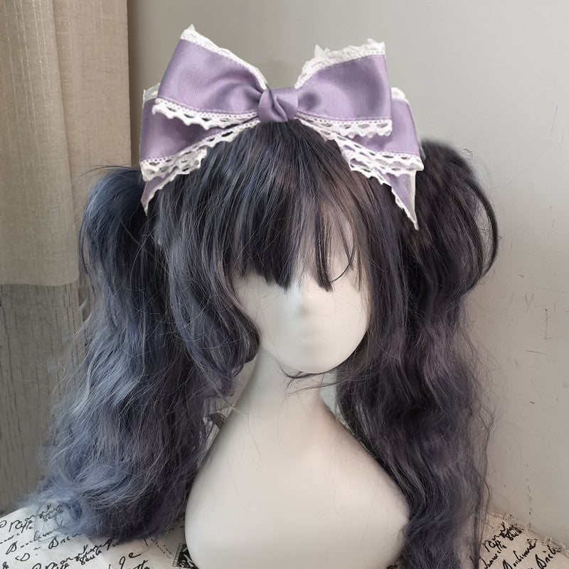 Chic Handmade Lolita style Bow Hairpin - Polyester & Spandex, Perfect for Cosplay & Anime Fashion Accessories