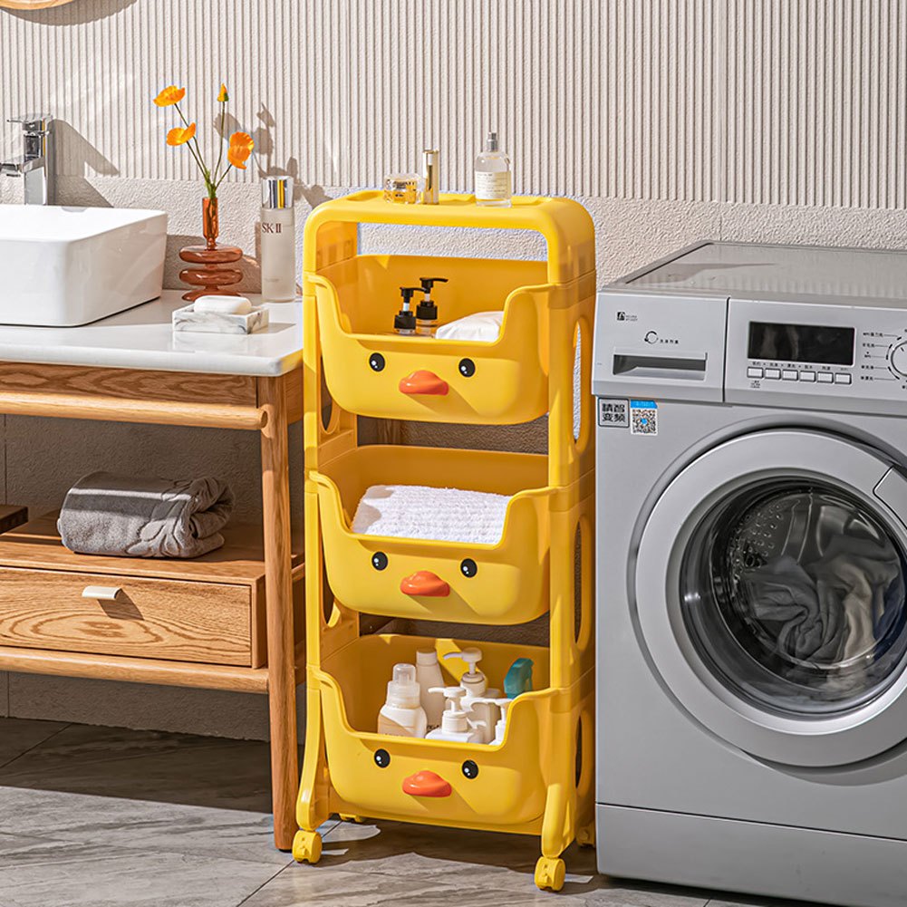 Three-layer Small Yellow Duck Storage Shelf