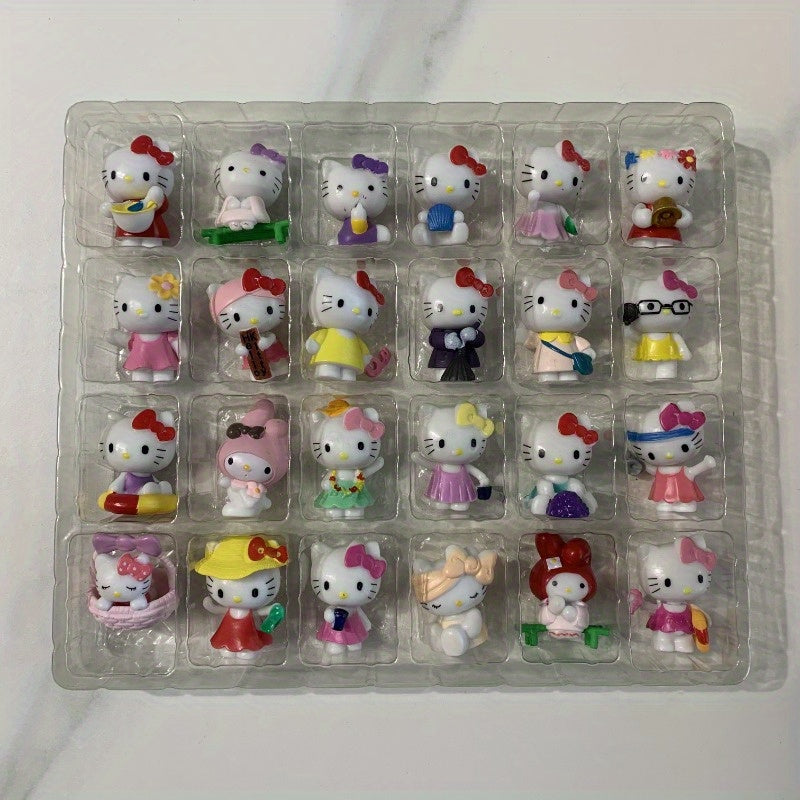[Sanrio Cute Mini Figurines] Sanrio Mini Figurine Collection - Cute Kawaii Kuromi & My Melody, Mixed Colors, Collectible Hello Kitty-Inspired Dolls