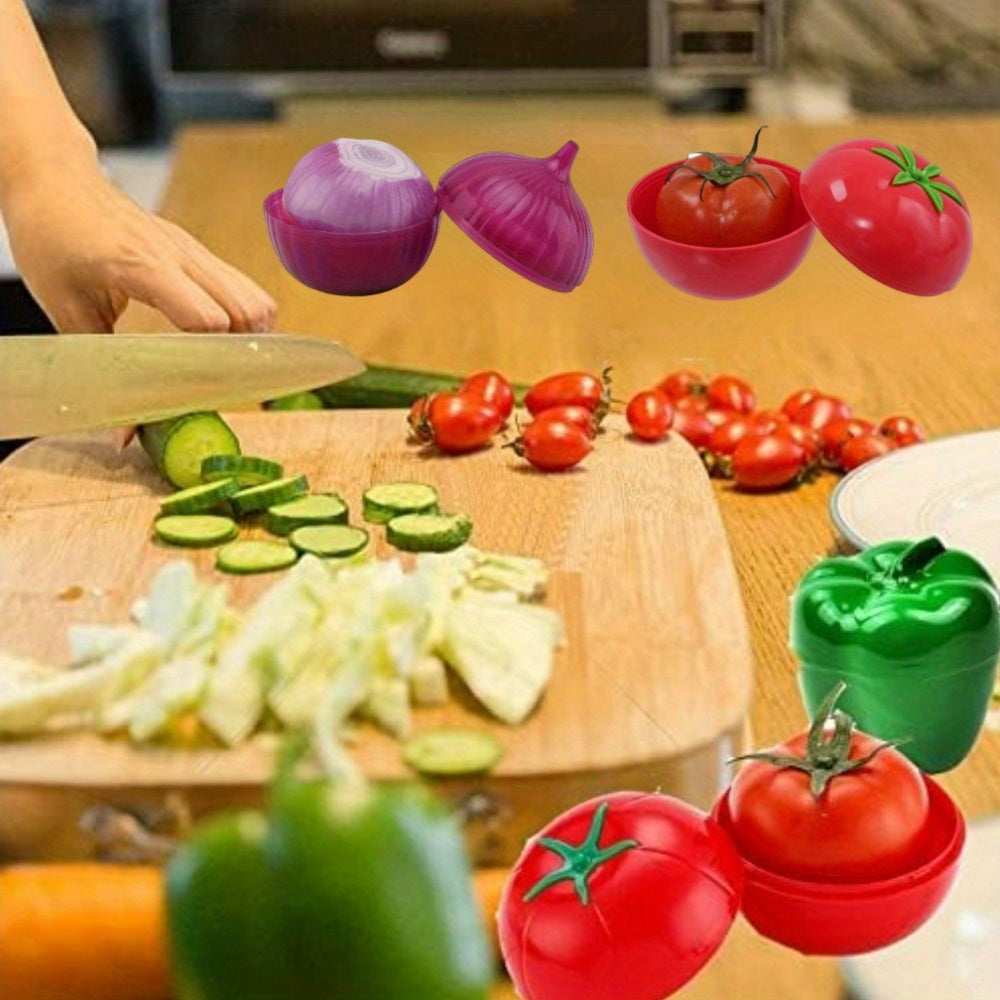5pcs Fruit Shaped Food Savers – Reusable, Flip Top