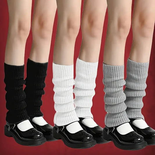 3 Pairs Women'S Ribbed Leg Warmers