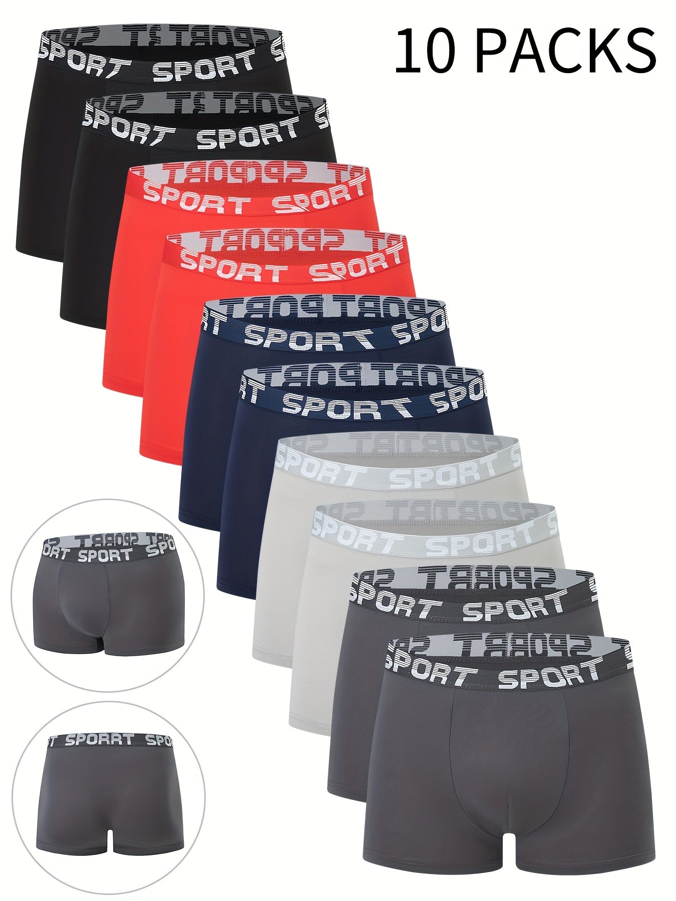 10-Pack Men'S Boxer Briefs - Breathable, Comfortable, Stretchy Underwear.