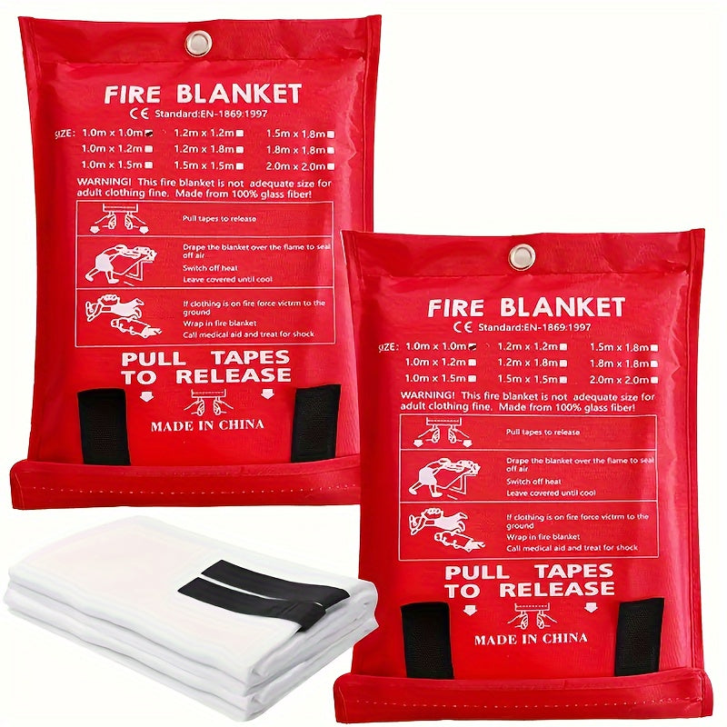 Emergency Fire Blanket - 39" x 39" Fiberglass Flame Retardant Safety Blanket for Home, Kitchen, School, Car, BBQ, Office & Warehouse