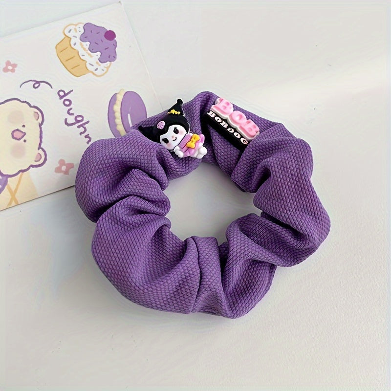 1 Set 4pcs Sanrio Cartoon for kuromi Hair Tie Decorative Hair Band, Non-Slip, for Women, Daily Use