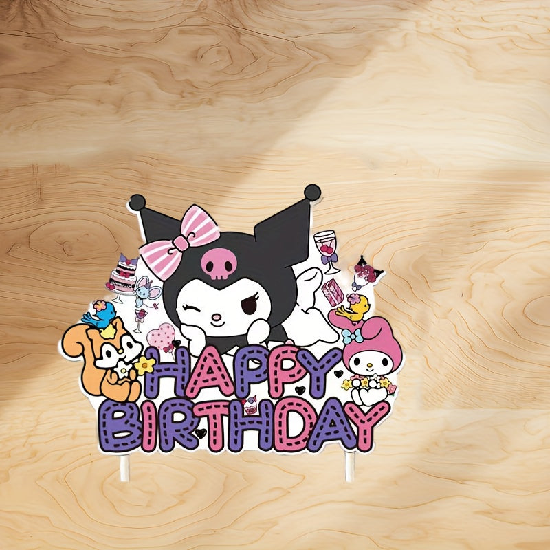 Sanrio Kulomi theme birthday party decoration big card insert card insert plug-in suitable for couples and friends party birthday holiday decoration supplies set