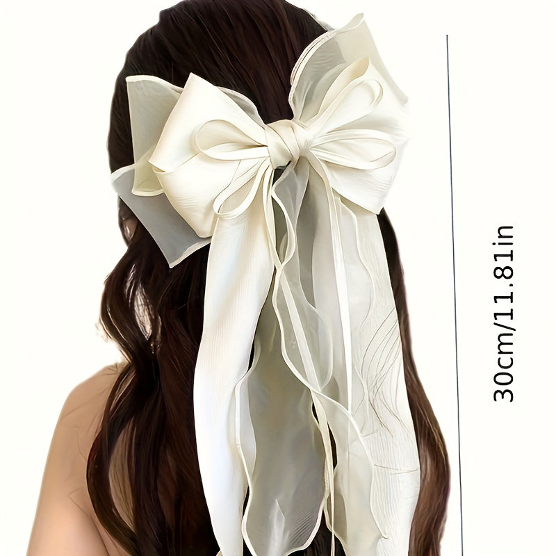 Romantic Elegant Lace Bow Hair Clip | Multi-Layered, Valentine's Day Accessory, Ribbon Back Combs for Long Hair