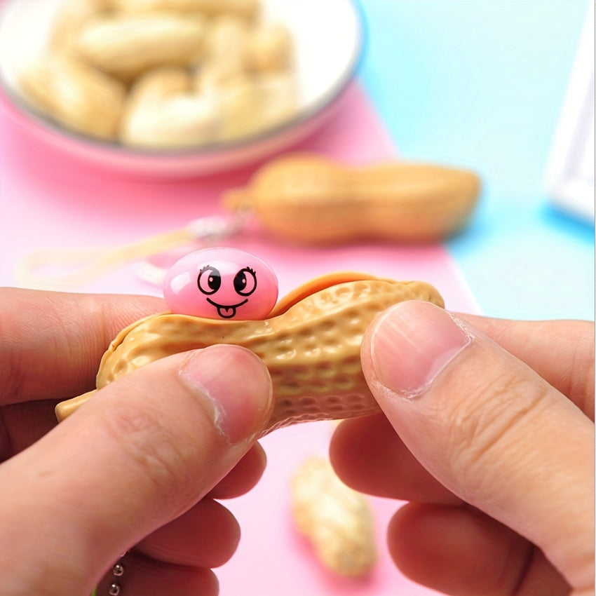 [Stress Fidget Toy] 1pc Anti Stress Fidget Toy | Kawaii Funny Beans Squeeze Decompression Toys Keychain For Child Adult | Halloween Christmas Gift