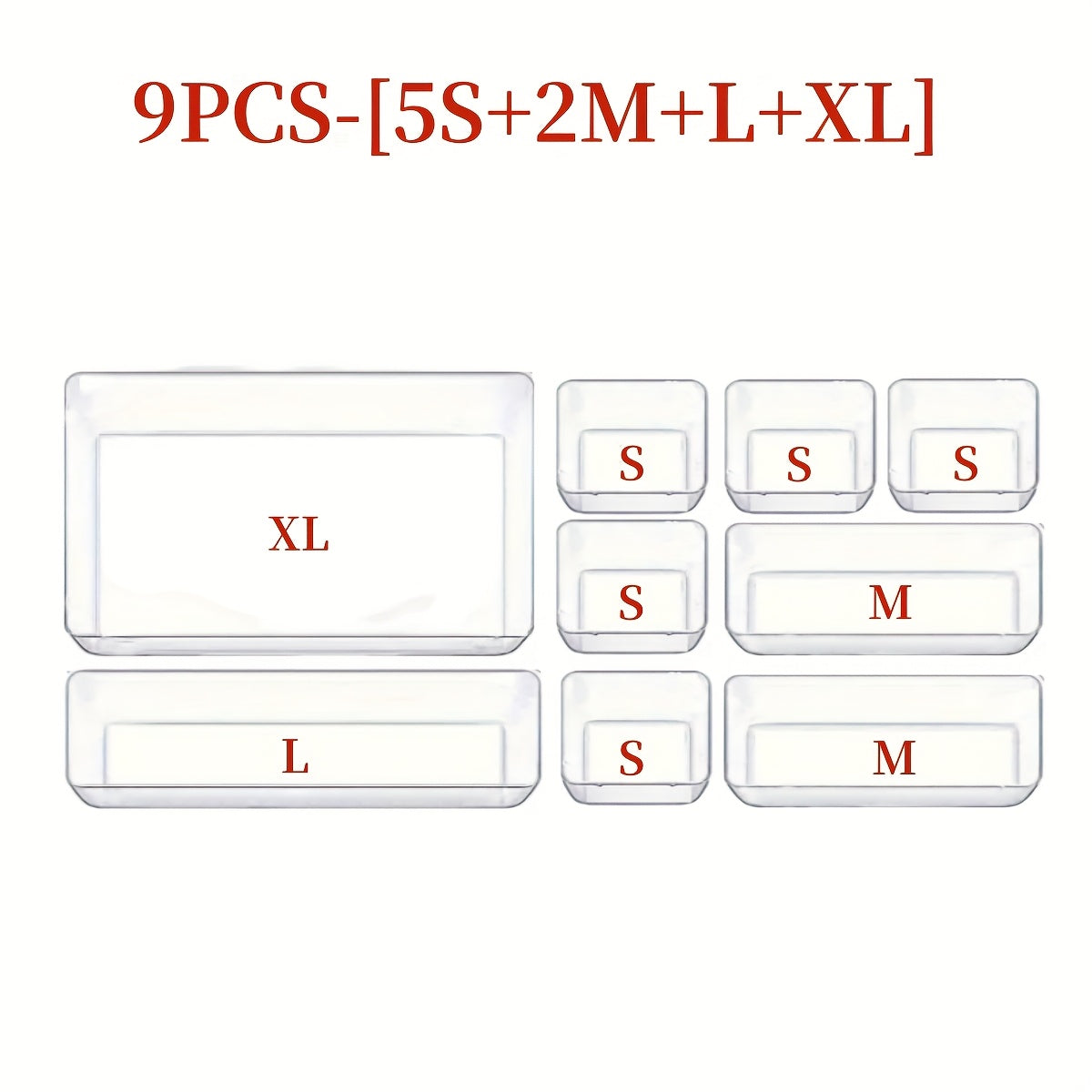 9/18/25pcs Set of Transparent Drawer Built-in Cosmetic Storage Boxes, Stationery Storage Box, Separated Vanity Tabletop Light Beige Care Product Organizing Box, Desk & Drawer Organizer for Home Storage
