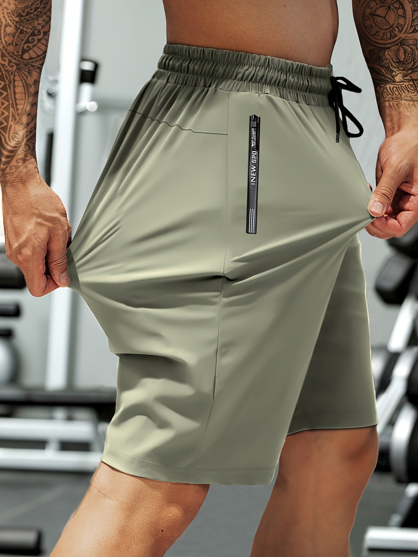 Men's Navy Drawstring Outdoor Shorts with Zippers