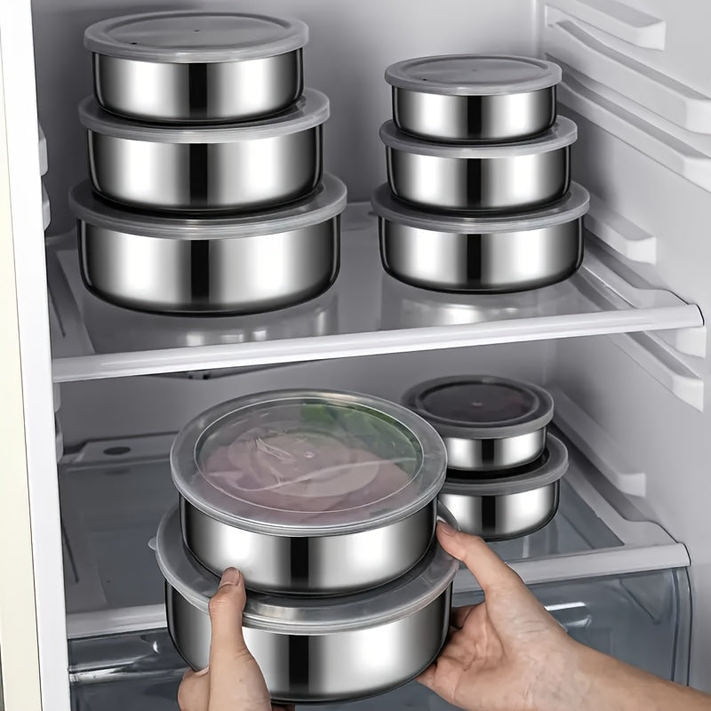 5pcs Stainless Steel Sealed Storage Box Set with Lids - Durable, BPA-Free, Leak-Proof Containers for Food Storage, Perfect for Home, Hotel, RV Use, Outdoor Essentials | Sleek Stainless Finish | Durable Construction, Food Stor