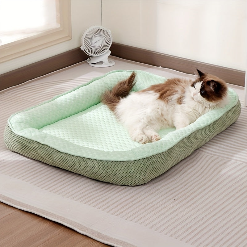 Cooling Ice Fabric Pet Bed for Small & Medium Dogs & Cats - Removable Washable Summer Cooling Pad, Breathable Non-Electric Comfort for Hot Weather, Indoor Pet Rest | Cozy Pet Bed | Functional Pet Accessory