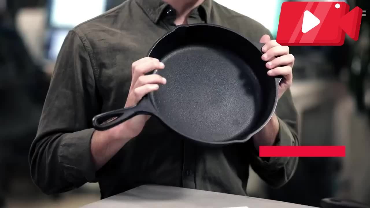 3pcs Pre-Seasoned Cast Iron Skillet Set With Pouring Lip - Heavy Duty & Non-Stick For Effortless Grilling, Searing, Frying & Baking - Versatile Black Pans (15.24 cm, 20.32 cm, 25.4 cm) With Comfort Handles