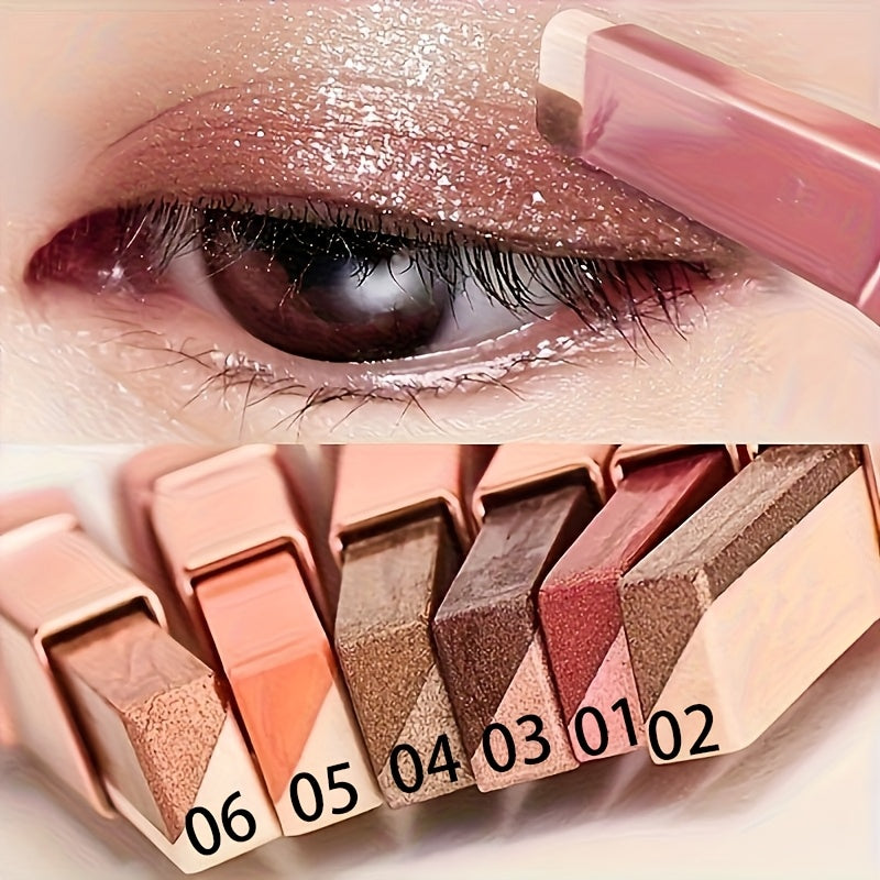 6pcs Double-Color Iridescent Eyeshadow Stick Set