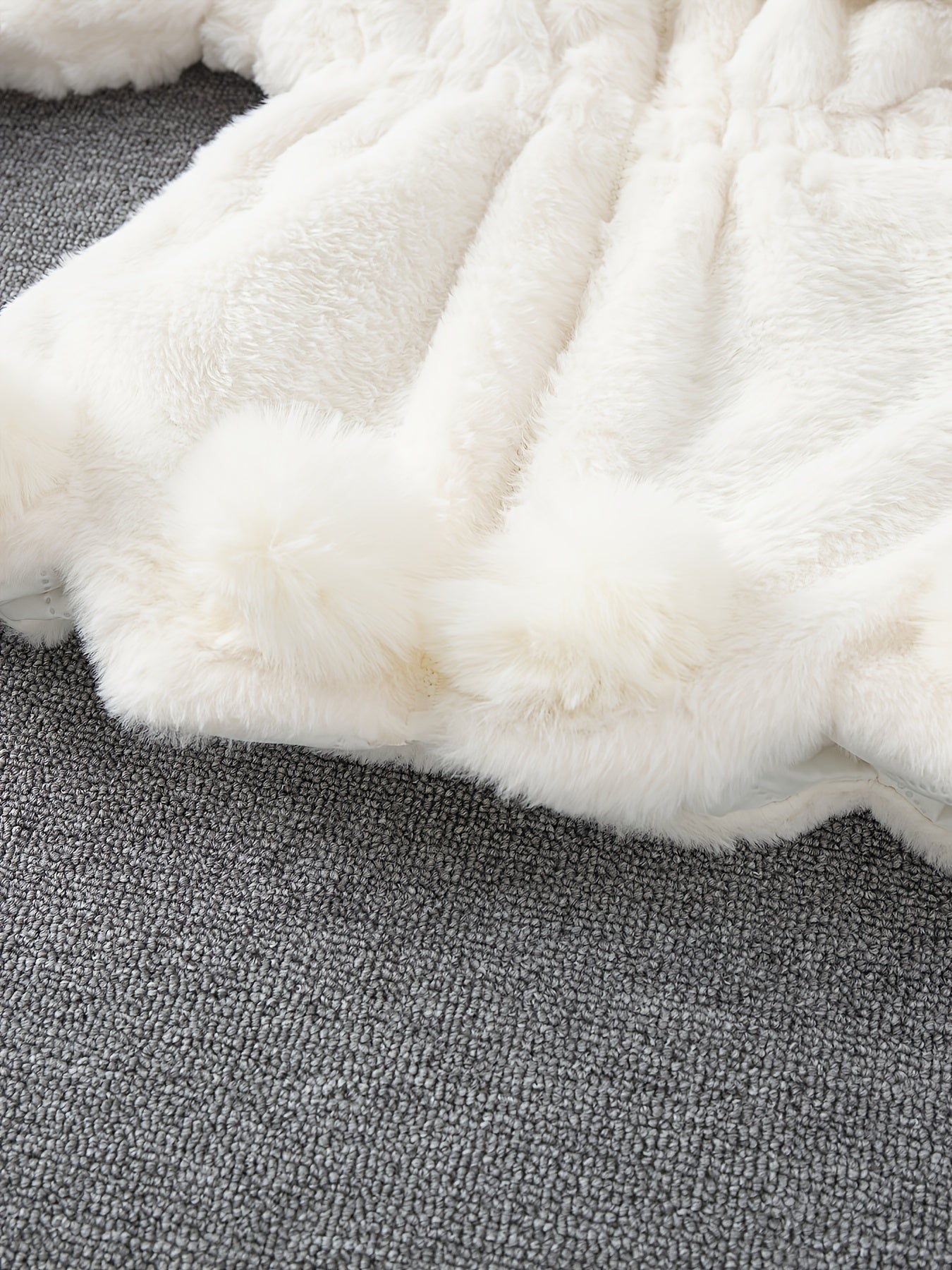 Girls' Winter Coat with Plush Fur-Lined Hood - Thick Fleece-Lined Zipper Front, Flared Hem & Pom-Pom Details, Cute Solid Color Outerwear for Fall/Winter, Cozy Warm Jacket for Cold Weather, Cozy Winter Wear, Playful Design, So