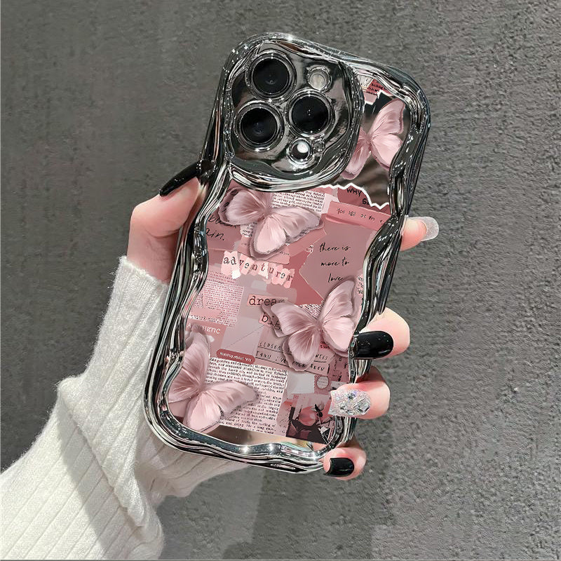 iPhone Shock-Resistant Phone Cover | Cute And Stylish Thick Electroplated Cream Soft Protective Case Compatible with Iphone Models 16, 15, 14, 13, 12, 11 Pro, And Promax
