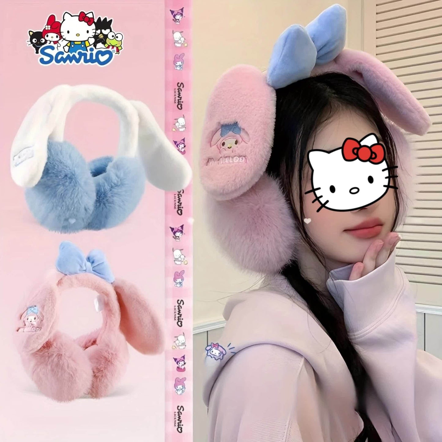 1pc Sanrio for kuromi & for My Melody 3D Thickened Ear Muffs