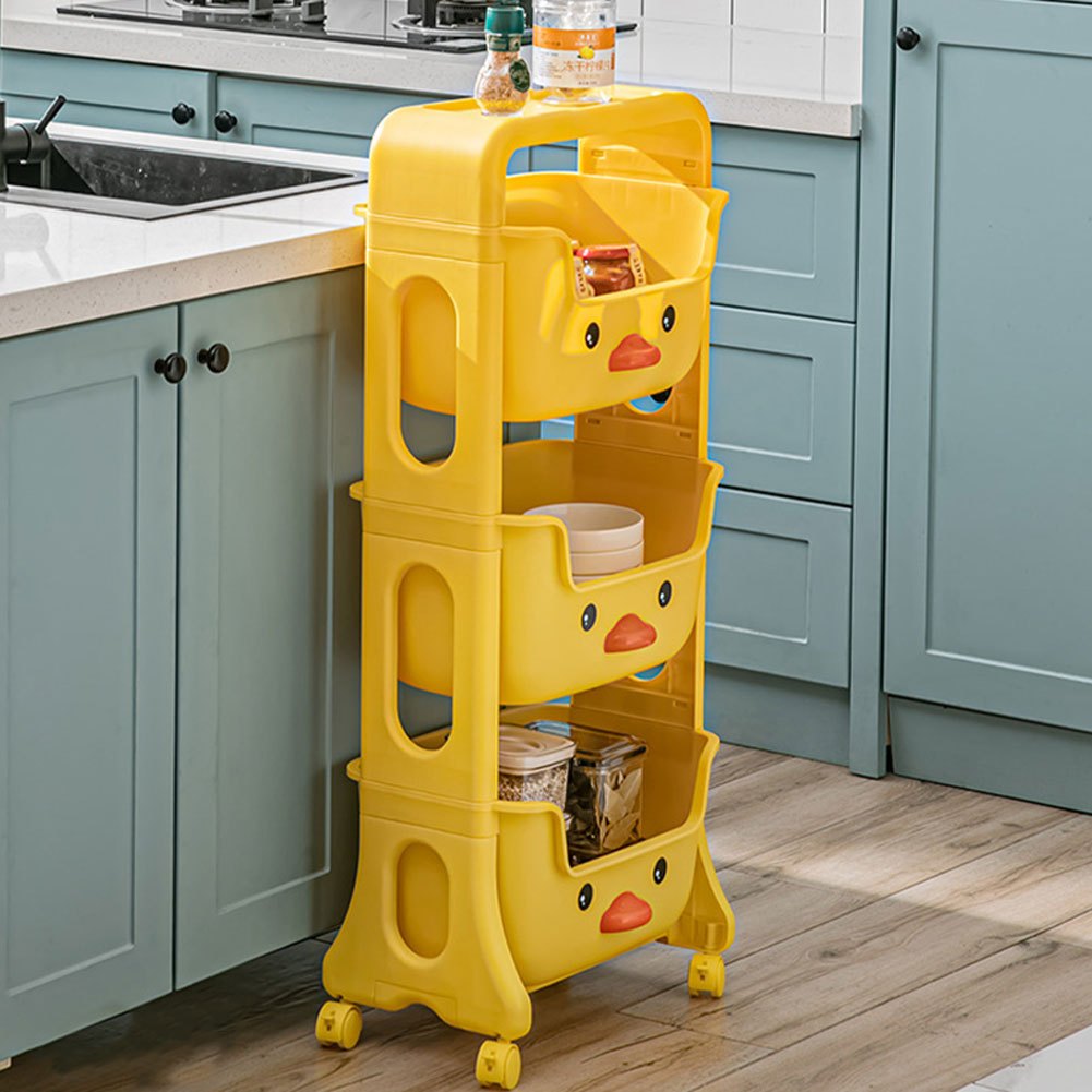 Three-layer Small Yellow Duck Storage Shelf