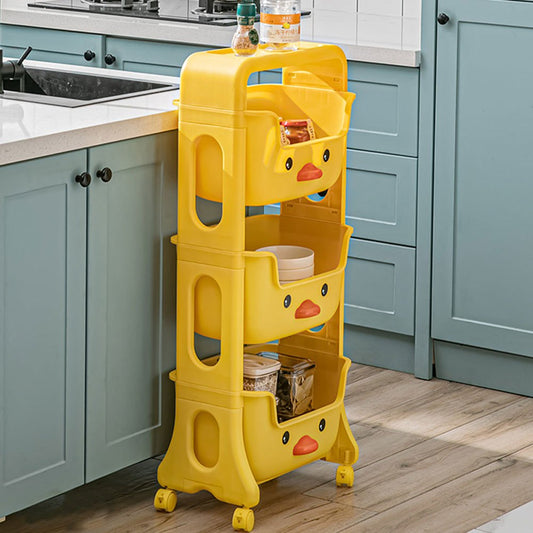 Three-layer Small Yellow Duck Storage Shelf