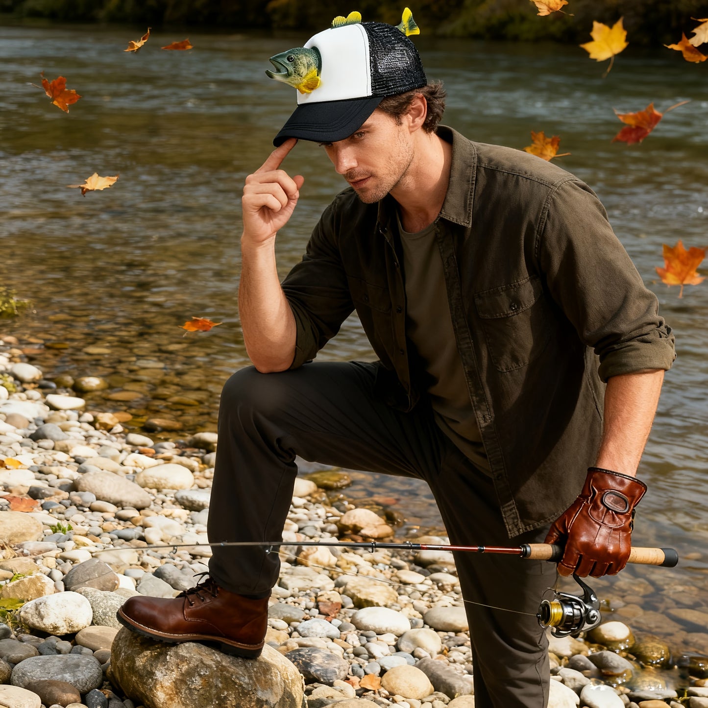 Whimsical 3D Animal Trout Decorative Unique Headwear