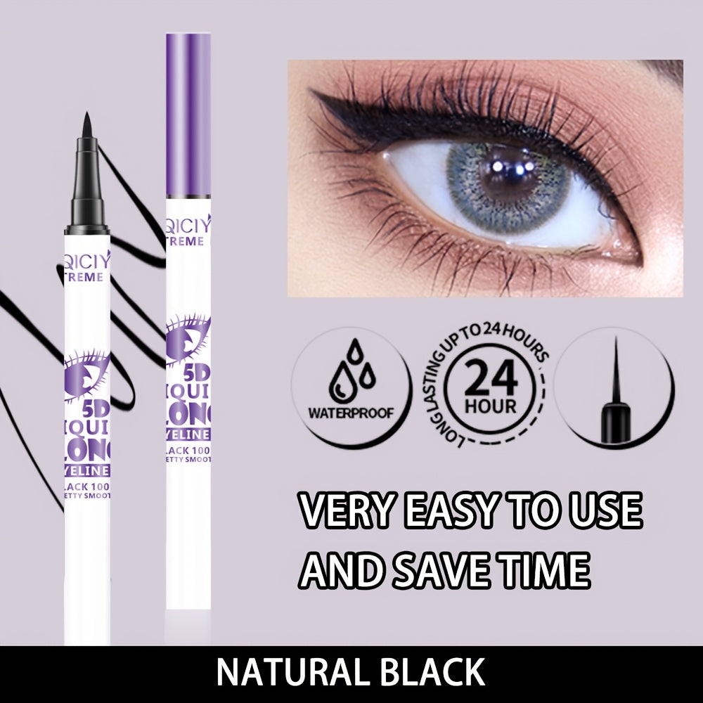 5D EXTREME 2in1 Mascara + Eyeliner Set - Waterproof, Long-Lasting, Smudge-Proof, Volume & Length Enhancing, Black Liquid Eyeliner with 10ml Brush, 24-Hour Wear, 1pc/2pcs, Beauty Essentials|Bold Eye Makeup|Smudgeproof Lin