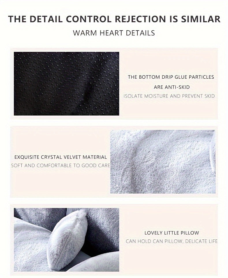 Deluxe Plush Cat Sofa Bed - Cozy, Washable Pet Couch for Small to Medium Cats and Dogs, Soft Polyester Cover