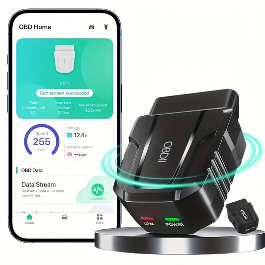 Wireless OBD2 Scanner for iOS/Android, Automatic Connection Car Diagnostic Tool, Engine Fault Code Reader with Live Data Stream, Vehicle Fault Scaner, Supports ≤36V Work Voltage, No Battery Needed, OBDII Scan Tool