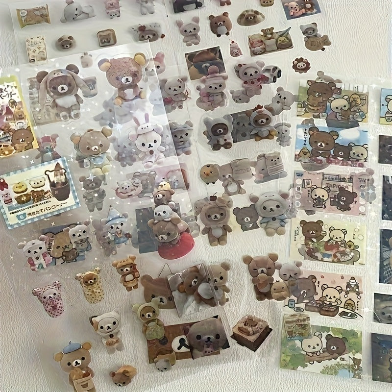 4pcs cute PET Stickers, Single-Use Adhesive Decorative Decals, Creative Sticker for computers, mobile phones, laptops, Journaling, DIY Projects and Planners, Suitable for Ages 14+.