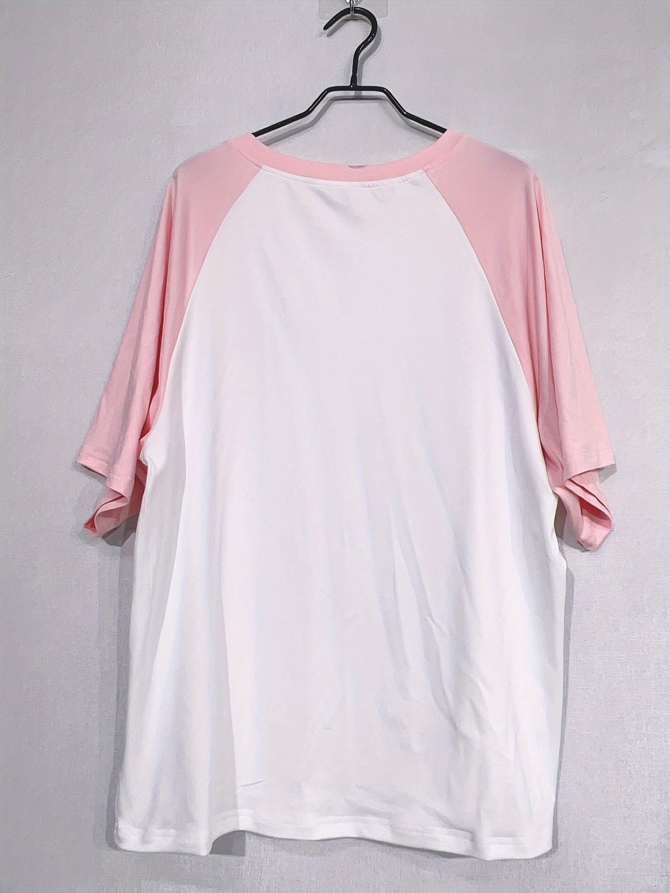Pink & White 100% Polyester Crew Neck Short Sleeve - Adorable Y2K-Inspired Cat Print Blouse for Women - Casual Summer Fashion, Machine Washable