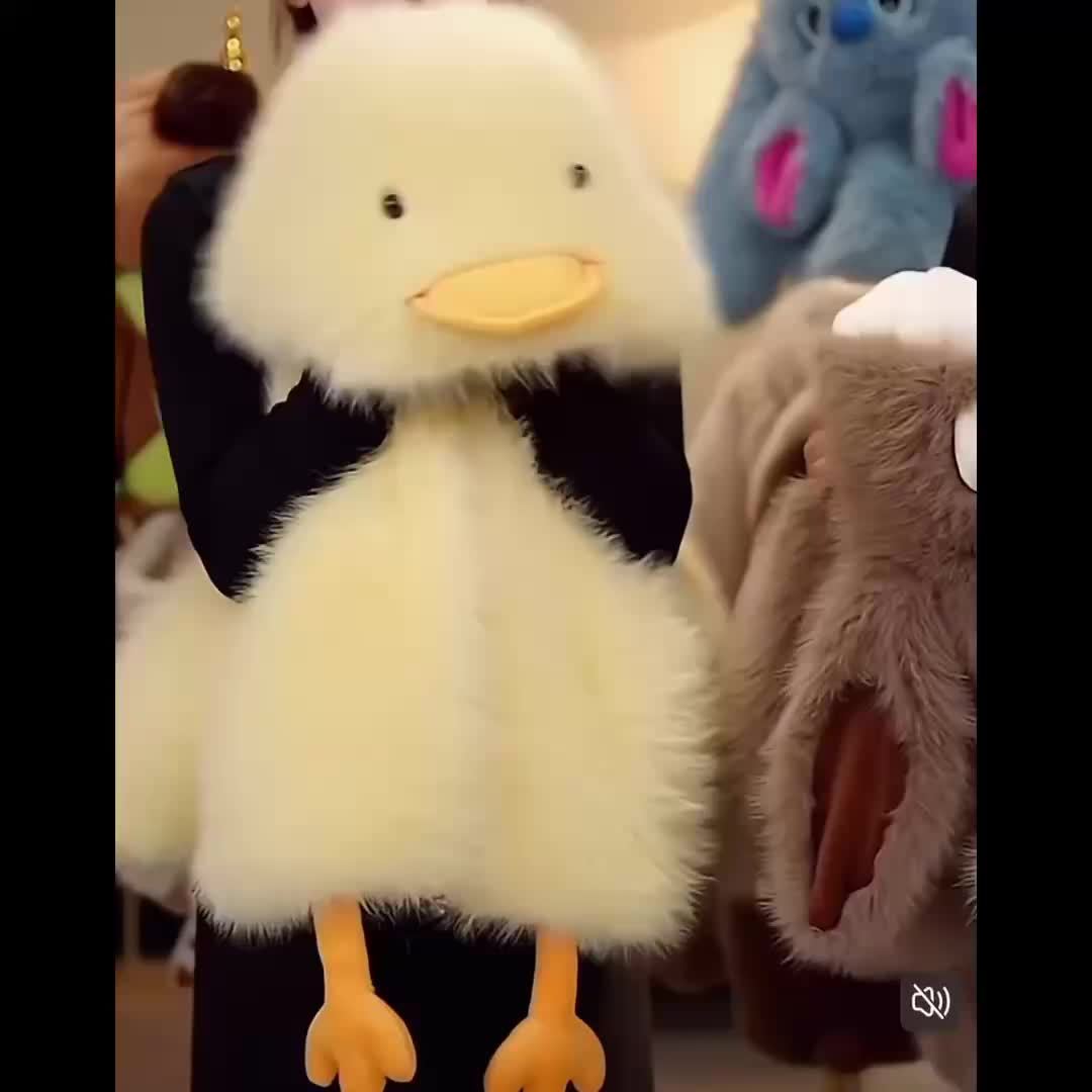 Girls' Winter Coat - Cute Duck Design with Fluffy Hood, Thick Insulated Zipper Front, Long Sleeve & Polyester Fill, Perfect for Halloween & Christmas, Cozy Outerwear, Playful Design, Soft Texture