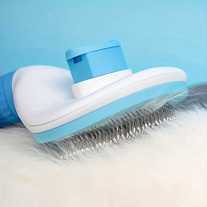 Automatic One-Button Hair Removal Dog and Cat Cleaning Face Comb | Pet Hair Removal Massage Comb, Cat and Dog Needle Comb Beauty Cleaning Brush