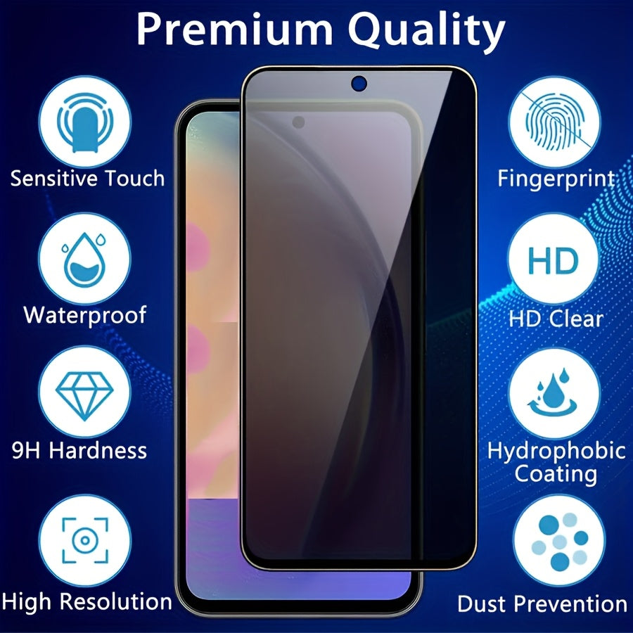 4pcs Privacy Tempered Glass Screen Protector For Samsung S23 S21 S20 FE A15 A14 A13 A12 A24 A23 A22 A25 A34 A35 A54 A55 A53 A52s A51 A71 A73 5G A04 A04S A05 A05S A31 A32 A33 Series