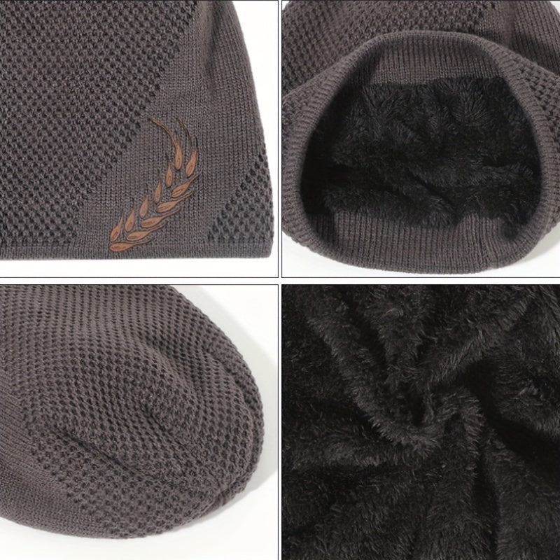 Unisex Floral Print Knit Beanie