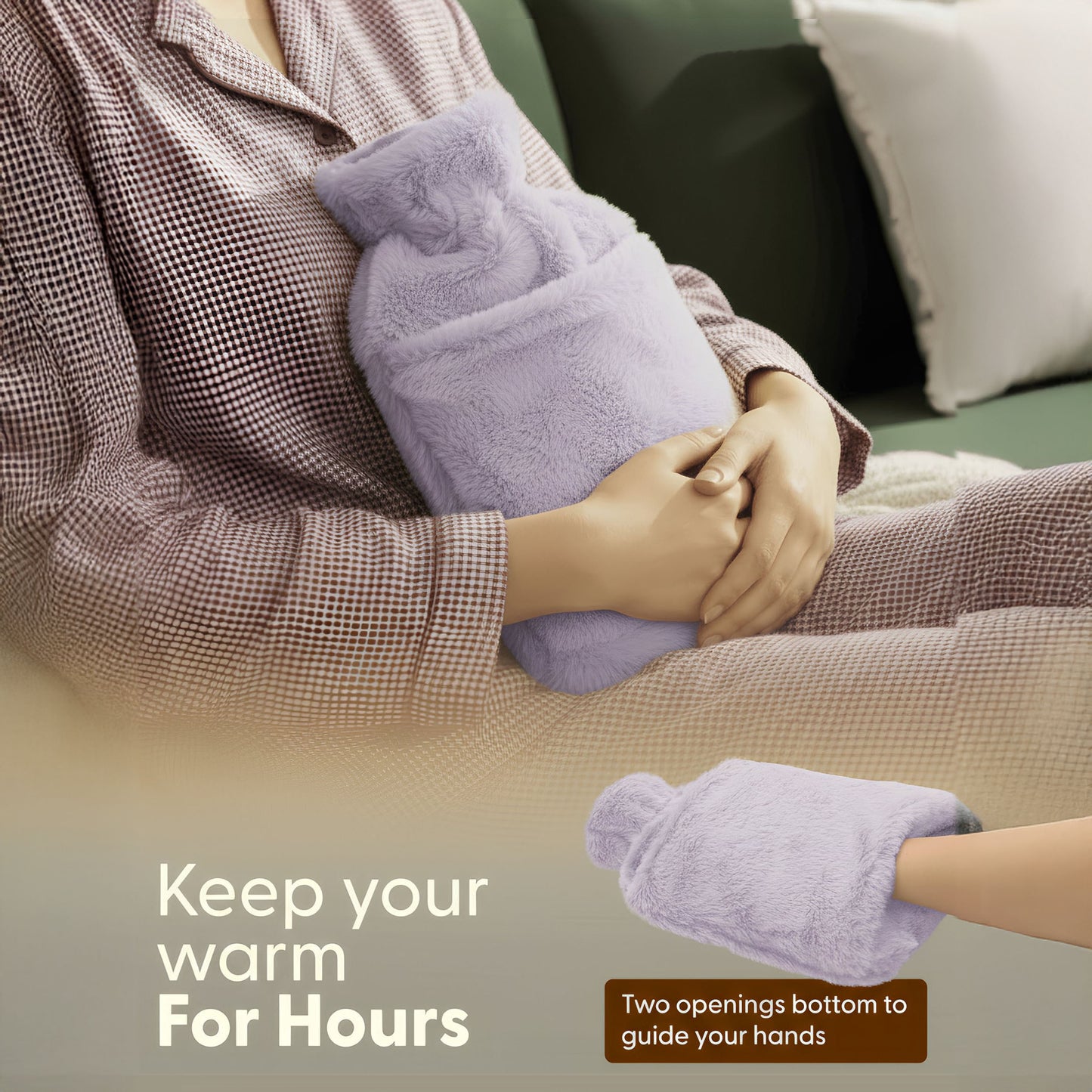 Cosy Hot Water Bottle with Plush Cover