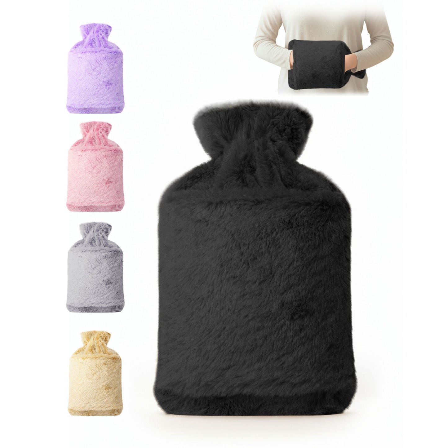 Cosy Hot Water Bottle with Plush Cover